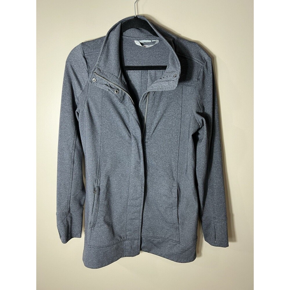 Athleta Full Zip Hiking Mid Layer Coat Jacket Dark Gray Size Large